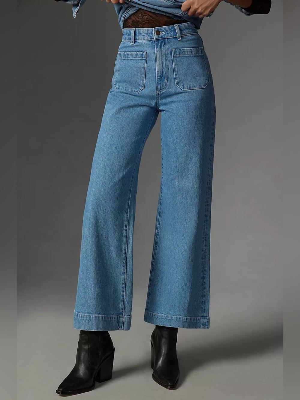 Rolla's Sailor High-Rise Crop Wide-Leg Jeans 30